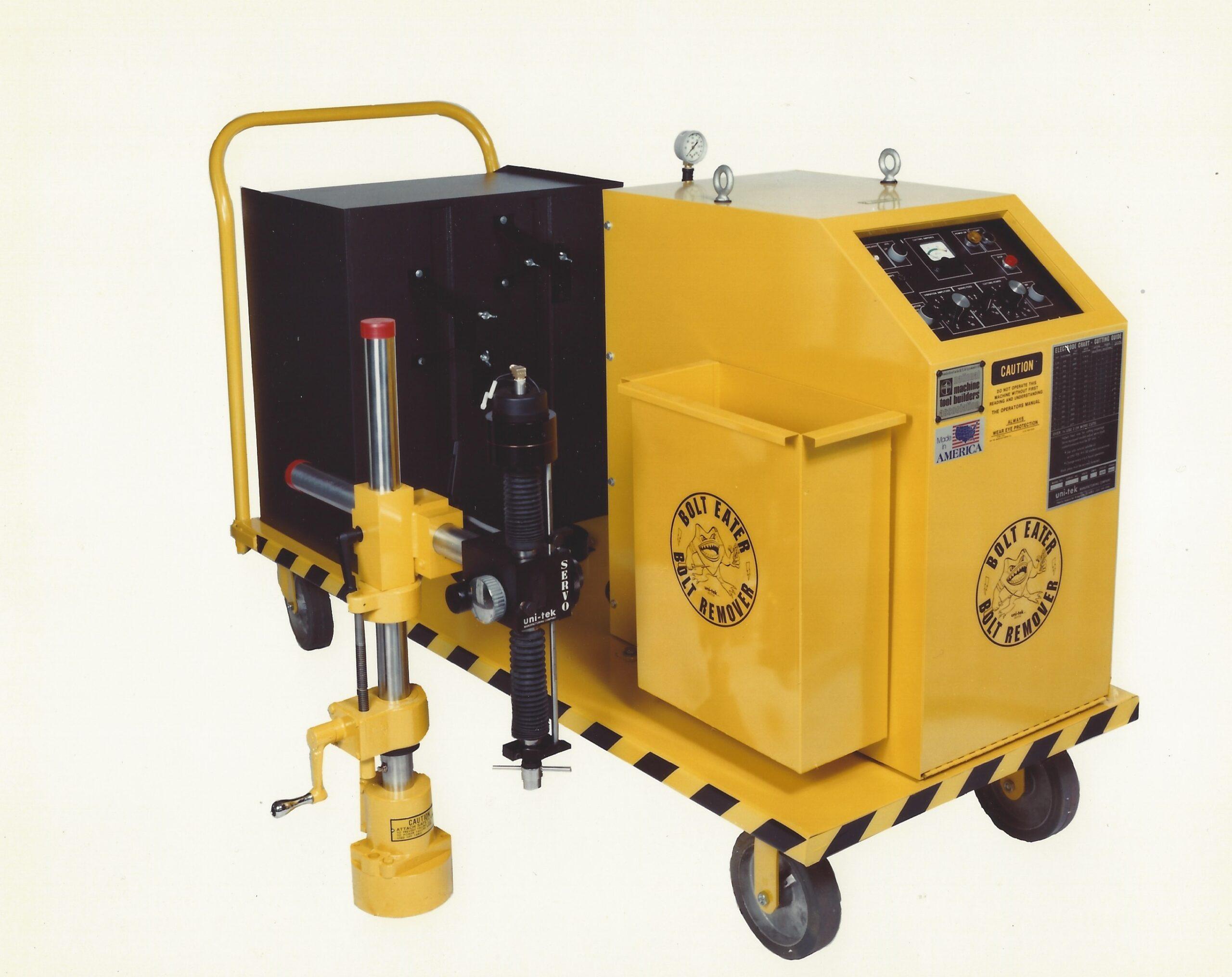 Electro Arc Bolt Eater portable metal disintegrator with operating head and mobile cart